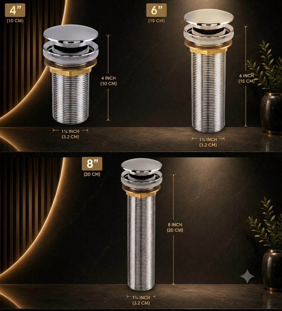 MMI Premium Brass Pop-Up Vanity Waste